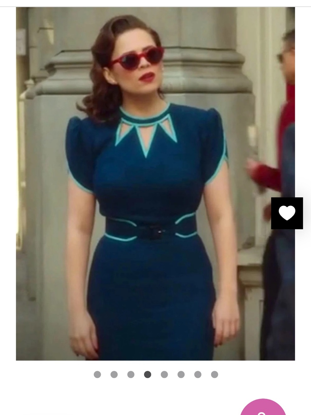 Agent Peggy Carter-Inspired Teal Dress with Aqua Trim Heartmycloset